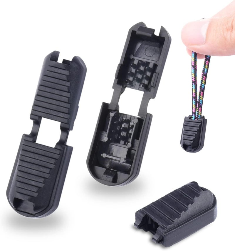 CooBigo 25 Pack Zipper Pull Tabs Cord Ends Tips Shoe Lace End Clips Cord Lock for Paracord Molle Backpack Quick No Tied Shoelace Triathlon Marathon Running Shoe - Image 1